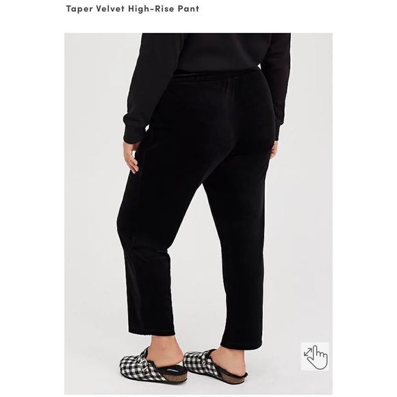 TORRID PULL-ON RELAXED TAPER VELVET HIGH-RISE PANT - Picture 4 of 14